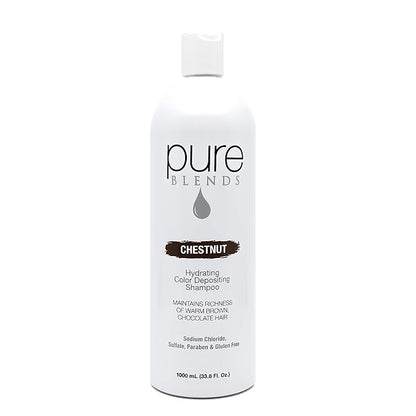 Chestnut Hydrating Color Depositing Shampoo - Brighten & Tone Faded Hair, Semi Permanent Dye, Prevents Fade, Extends Color Service on Treated Hair, 33.8 Oz
