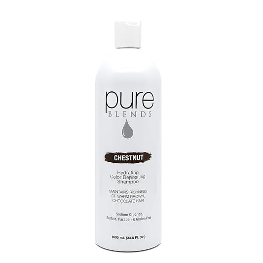 Chestnut Hydrating Color Depositing Shampoo - Brighten & Tone Faded Hair, Semi Permanent Dye, Prevents Fade, Extends Color Service on Treated Hair, 33.8 Oz