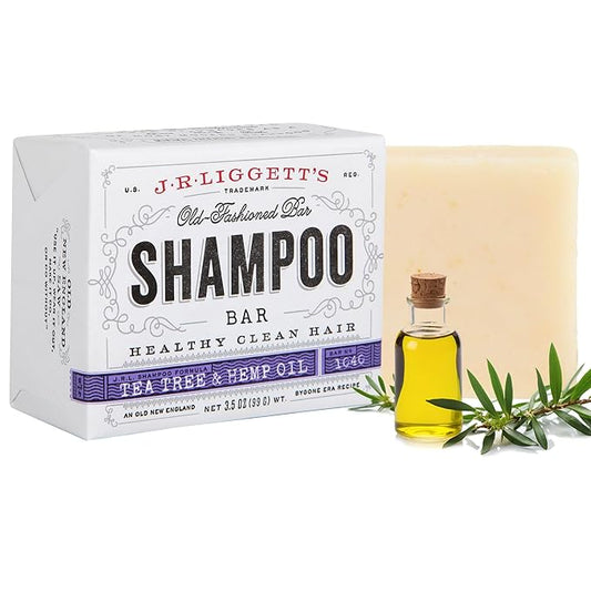 J·R·LIGGETT'S All-Natural Tea Tree Oil Shampoo Bar - Solid Dry Bar For Sensitive And Itchy Scalp - For Natural And Oily Hair - Sulfate-Free With Antioxidants and Vitamins - 1 pack - 3.5 Ounce