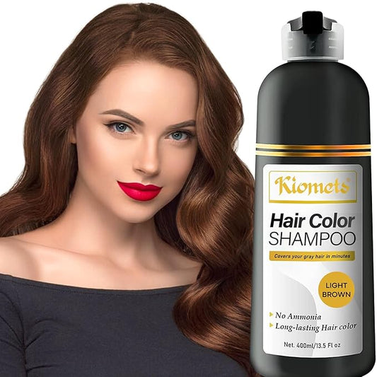 Light Brown Hair Dye Shampoo 3 IN 1- Hair Color Shampoo Grey Coverage in Minutes Ammonia Free Instant Coloring Gift for Mom Dad (Light Brown Pack 1)