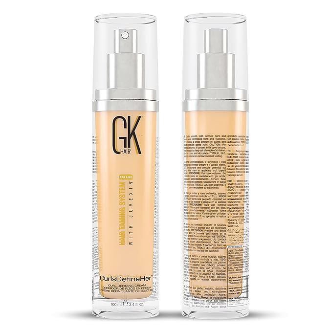 GK HAIR Global Keratin CurlsDefineHer (3.4 Fl Oz/100ml) Curl Defining Cream Curl Activator/Moisturizing Cream, Frizz Control for Natural Hair (3.4 fl. oz)