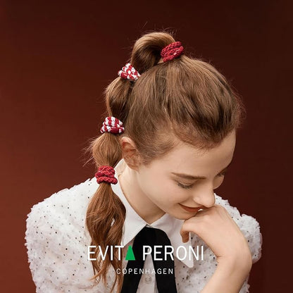 EVITA PERONI Hair Ties 12 Pcs Set, High Elastic Ponytail Holders, Hair Ties No Damage, Elastic Ties for Thick Hair Women Men, Gifts for Mother Sister Girlfriend (Stone Taupe)
