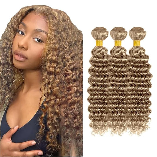 Ash Blonde Bundles Human Hair Color #22 Deep Wave Bundles 12 14 16 Inch Niegmeag Peruvian Virgin Hair Extensions Grey Blonde Deep Wave Bundle