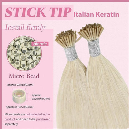 YoungSee I Tip Hair Extensions Human Hair Blonde Itips Hair Extensions Human Hair Platinum Blonde Tip Hair Extensions Remy 16In Itip Hair Extensions Real Human Hair Cold Fusion Hair Extensions 80s 50g
