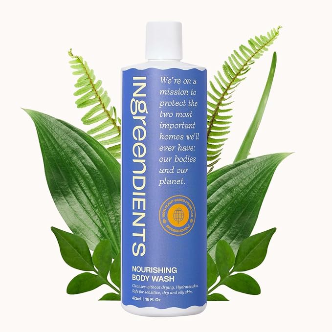 Non Toxic and Vegan Body Wash With Organic Ingredients - Moisturizing For Dry and Sensitive Skin, Natural and Organic, Paraben Free, Cruelty Free, Gluten Free, Sulfate Free (16 FL. OZ)