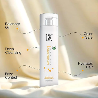 GK HAIR Global Keratin Balancing Conditioner (33.8 Fl Oz/1000ml) For Oily & Color Treated Hair Daily Use After Shampoo Conditioning Deep Cleanser & Impurities Remover Restores pH Levels
