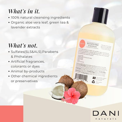 Naturals Moisturizing Shampoo - Coconut Hibiscus - Sulfate-Free, Strengthens & Conditions Dry, Thin, Damaged Hair - Color-Safe, Organic Ingredients, 12 oz