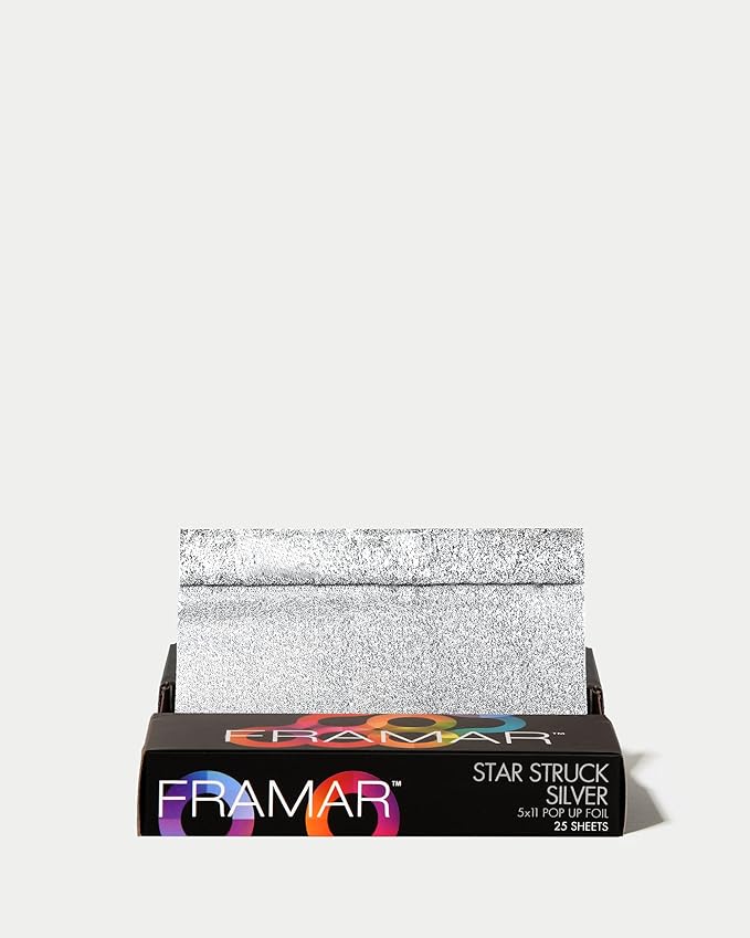 Framar Silver Hair Foils For Highlighting - Pop Up Hair Foil For Hair Highlighting, Highlight Foils For Hair, Aluminum Foil Sheets, Salon Foils For Hair Stylist, Non Slip 25 Pop Up Foil Sheets