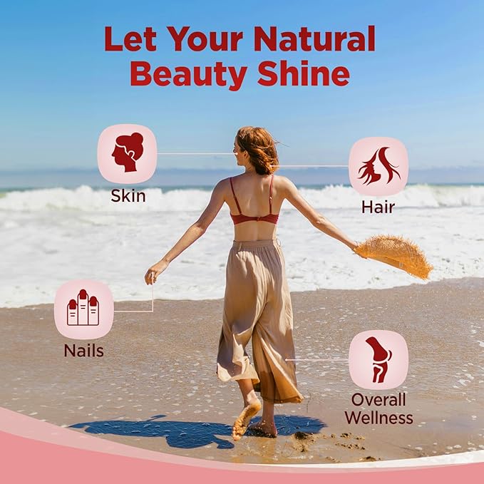 Sugar-Free 2500 mg Liposomal Collagen Peptides Gummies, w/Biotin, NAD+, Resveratrol, Astaxanthin, A+C+E, Type I, II, III, V, X - 80% Marine Collagen Gummies for Women Men - Skin, Hair & Nails, 60CT