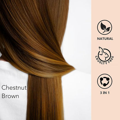 Chestnut Brown Hair Dye Shampoo, Instant Hair Dye for Men & Women, Long lasting Color SHampoo Hair Dye for All Hair Types, Esay to Use Shampoo Para Canas 16.9 Fl Oz (Chestnut brown)