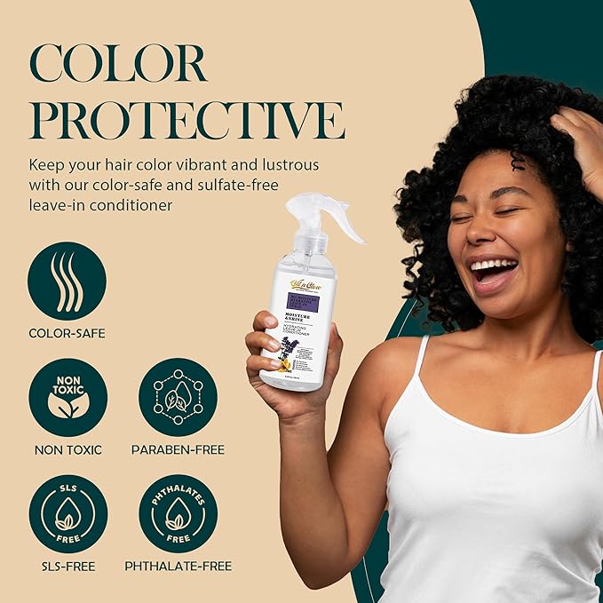 USDA Certified Rosemary Oil Lightweight Water-Based Leave In Conditioner Spray Anti-Frizz Moisturizer for Matted, Dry, Dull, Curly 4C Hair Color Safe, Paraben & Sulfate-Free. 8.45 Fl. Oz