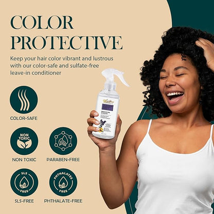 USDA Certified Rosemary Oil Lightweight Water-Based Leave In Conditioner Spray Anti-Frizz Moisturizer for Matted, Dry, Dull, Curly 4C Hair Color Safe, Paraben & Sulfate-Free. 8.45 Fl. Oz