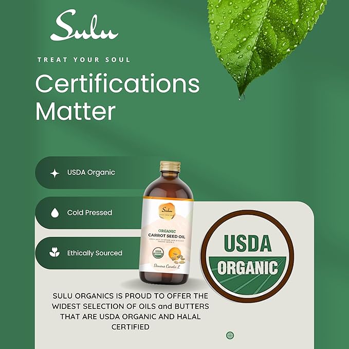 Carrot Seed Oil- USDA Organic Cold Pressed Unrefined (8 oz)