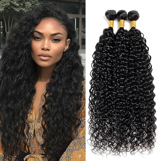 Curly Bundles Natural Black 10 12 14 Inch Brazilian Kinky Curly Bundles Human Hair Soft and Silky for Women
