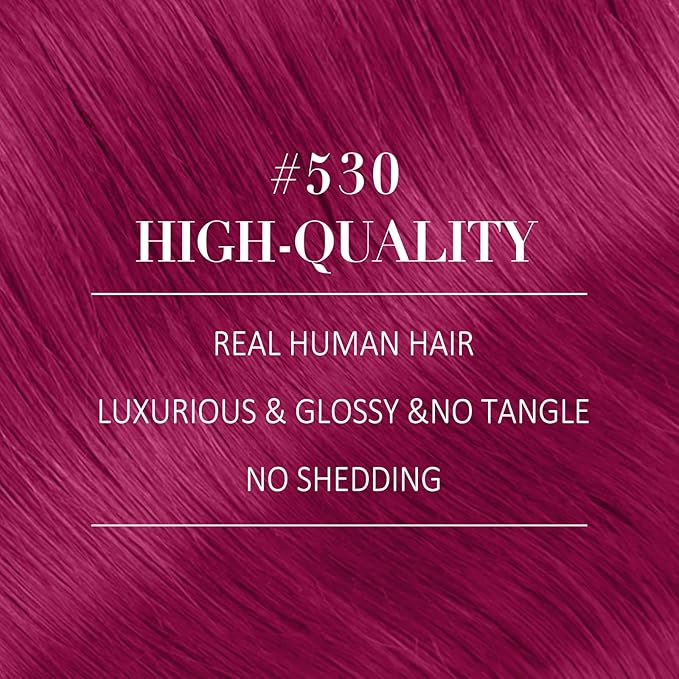 YoungSee Nano Ring Hair Extensions Magenta Nano Human Hair Extensions Burgundy Nano Bead Hair Extensions Human Hair Colorful Nano Hair Extensions Colored Nano Tip Hair for Role Playing 25s 25g 20inch