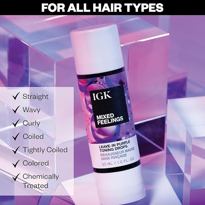 IGK Mistress Hydrating Hair Balm + Mixed Feelings Leave-In Blonde Toning Drops | Tone Brassy Hair, Nourish, + Fight Frizz | 5 oz + 1 oz