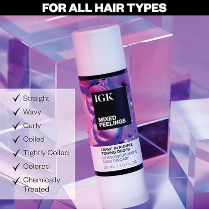 IGK Mistress Hydrating Hair Balm + Mixed Feelings Leave-In Blonde Toning Drops | Tone Brassy Hair, Nourish, + Fight Frizz | 5 oz + 1 oz