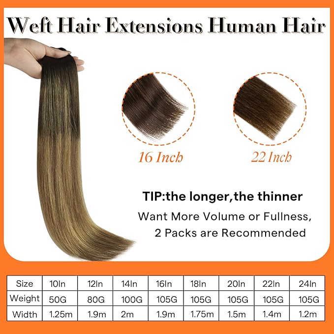 Full Shine Weft Hair Extensions Human Hair Sew In Hair Extensions Remy Hair Color Dark Brown To Ash Brown Mix Blonde Hair Bundles Straight Hair 18 Inch 105G