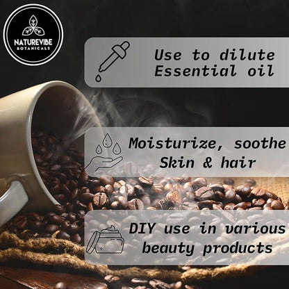 Naturevibe Botanicals Coffee Bean Oil 32 Ounces | 100% Pure and Natural | Great for Skin Care and Hair Care