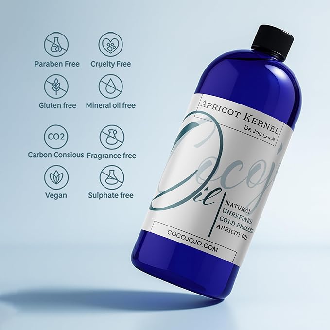 Apricot Kernel Oil - Pure Natural Unrefined Cold Pressed Vegan Non GMO Natural Skin Moisturizing for Hair Skin Face- Raw Bitter Scent - Packaging May Vary (32 oz)