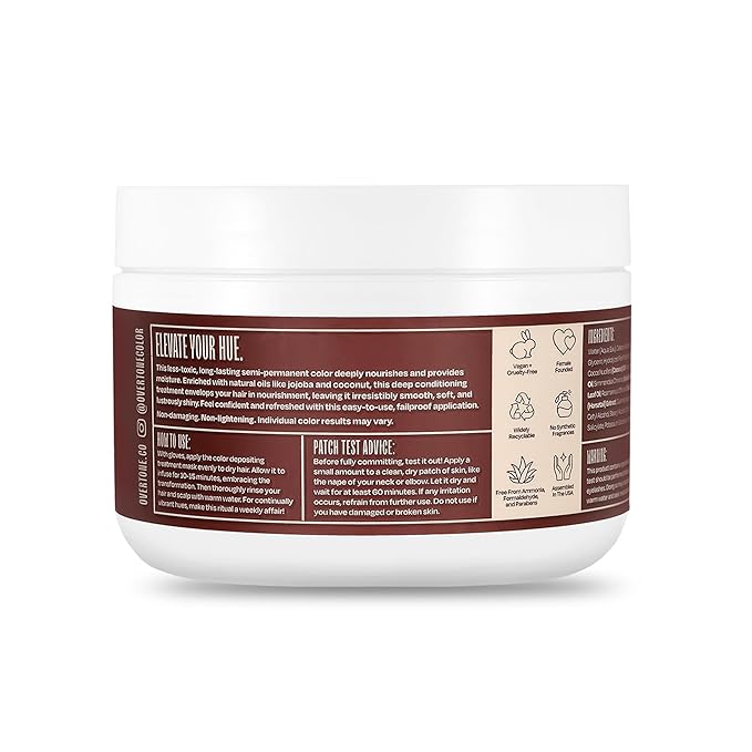 Overtone Color Depositing Semi-Permanent Hair Dye Conditioner - 8 oz For Natural & Color-Treated Hair, Moisturizing Shea Butter & Coconut Oil - Vegan & Cruelty-Free, Cherry Chestnut