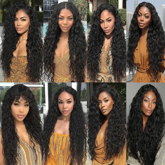 26 28 30 Inch #1B Curly Human Hair Bundles Natural Black Curly Bundles Brazilian Remy Weave Hair Extensions Soft and Silky for Women