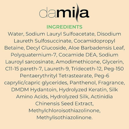 Damila Salt & Sulfate Free Shampoo & Conditioner for Keratin and Color Treated Hair - Professional Keratin Value Pack for Damaged, Frizzy, Curly, Dry & Thin Hair - Shampoo Sin Sal - 33.8 Fl Oz