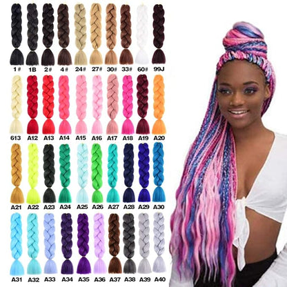 6 Packs Ombre Jumbo Braiding Hair Extensions 24 Inch High Temperature Synthetic Fiber Hair Extensions for Box Braids Braiding Hair (Deep Green to Yellow Green)