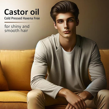 Pure Cold Pressed Hexane-Free Castor Oil - Glass Bottle for Hair Growth, Face, Scalp, Skin & Eyelashes - Nourishing & Moisturizing - 4 fl oz