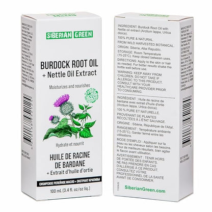 Burdock Oil with Nettle Oil Extract 100ml Natural Hair Loss Burdock Root Care Anti-Dandruff Scalp Stimulates Growth