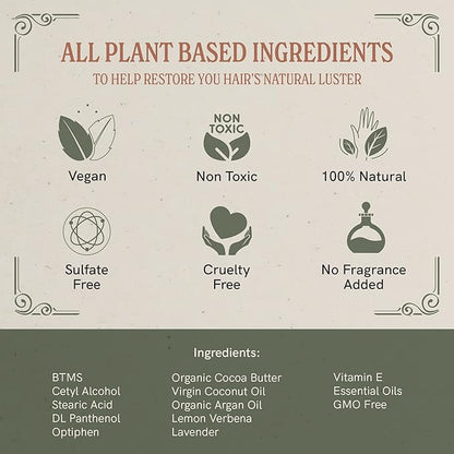 J·R·LIGGETT'S Hair Conditioner Bar, Moisturizing Conditioner Hair Bar that Leaves Hair Smooth & Tangle Free, Gives Hair a Healthy Sheen, Plant Based Ingredients, 2 Pack 1.75oz