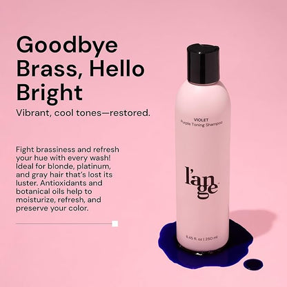 L'ANGE HAIR Violet Purple Toning Shampoo | Restores Hair Color | Tone Correcting Shampoo | Removes Yellow, Orange and Brassy Tone | UV Protection Shampoos | All Hair Types