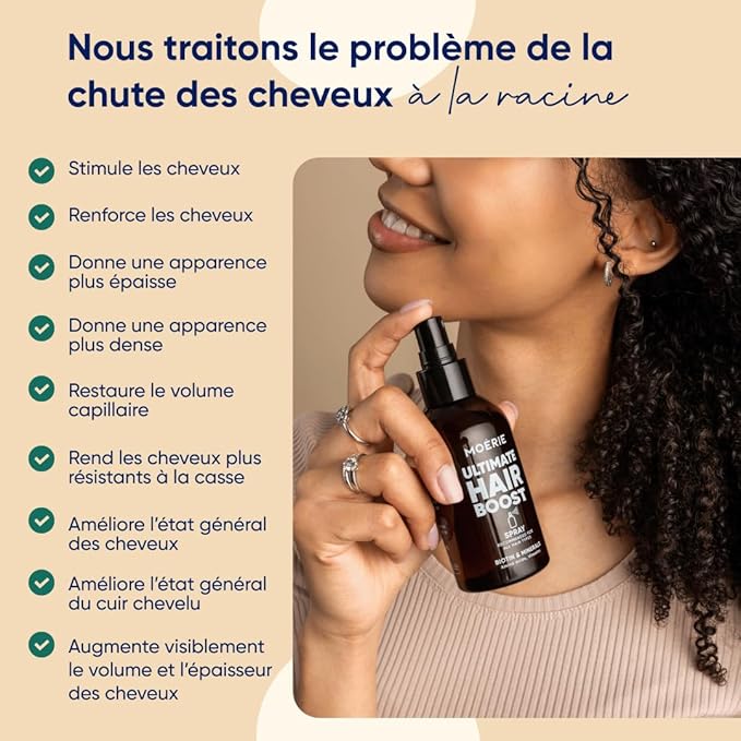 Moerie Ultimate Hair Growth Spray Designed to Strengthen & Stop Hair Loss - 100% Natural Serum for with over 100 Minerals, Vitamins & Amino acids - Fresh Scent - 5.07 Fl. Oz