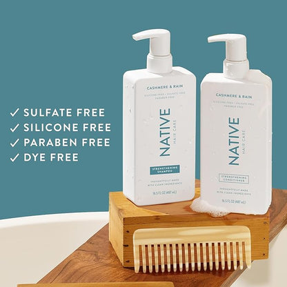 Native Cashmere & Rain Shampoo and Conditioner Contain Naturally Derived Ingredients | All Hair Types, Color & Treated, Fine to Dry Damaged, Sulfate & Dye Free - 2-Pack