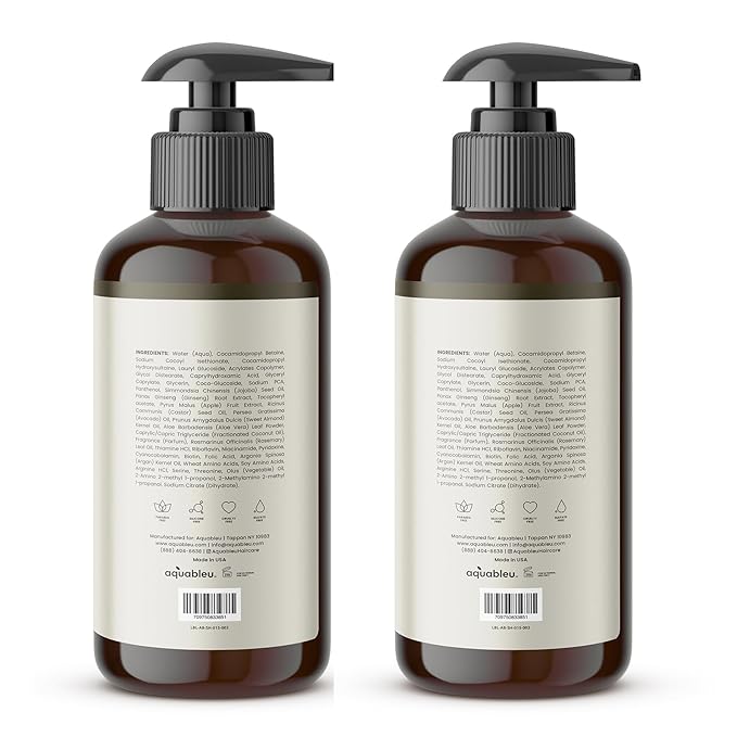 Advanced Therapy Anti-Thinning Rosemary Oil Shampoo & Conditioner Set - Infused with 14 All-Natural Ingredients for Volume, Strength, Thickness, and Dullness Reduction (16oz)