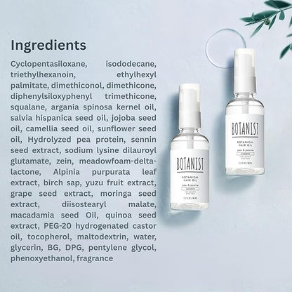 Natural Hair Oil for Frizzy Hair, Organic Hair Oil for Women, HAIR OIL Spray for Men with Jojoba Oil, Protein, Organics Extract & Squalane, Hair Scalp Oil from Japan 2.7 Fl Oz Pear & Jasmine