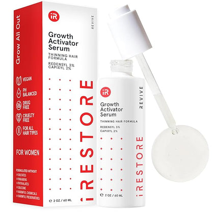 iRESTORE Scalp Serum | Hair Growth Serum for Women Men | Best for Hair Loss Hair Thinning | Aids Regrowth with Redensyl Capixyl & Biotin | Hydrates Scalp for Visibly Thicker Fuller Hair - 2 Fl Oz