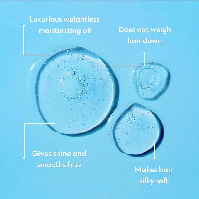 No nothing Hair Oil — Weightless Vegan Hair Serum for curly, frizzy, damaged or dry hair. Smoothing Anti frizz hair care control products. Paraben and sulfate free, fragrance-free