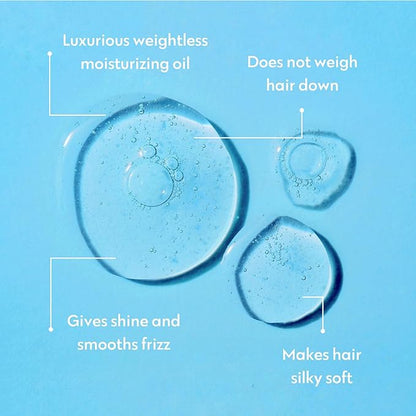 No nothing Hair Oil — Weightless Vegan Hair Serum for curly, frizzy, damaged or dry hair. Smoothing Anti frizz hair care control products. Paraben and sulfate free, fragrance-free