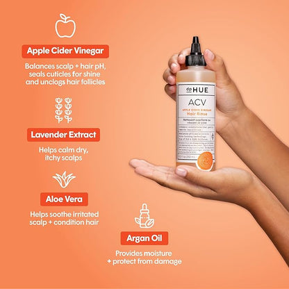 dpHUE Apple Cider Vinegar Hair Rinse - 8.5 oz, Pack of 2 - Shampoo Alternative, Scalp Cleanser & Post Workout Rinse - Removes Buildup & Sweat - Protects Natural Hair Oils