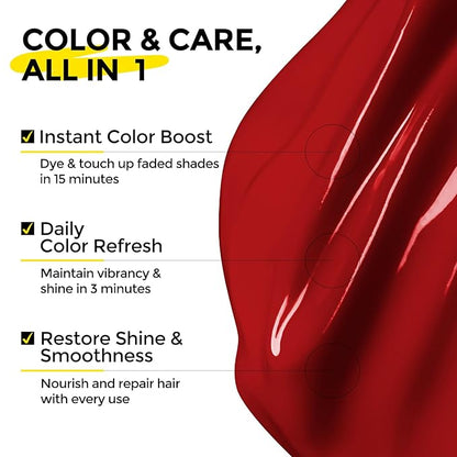 Semi Permanent Hair Color - 6 oz Color Depositing Conditioner with Shea Butter & Almond Oil- Color Conditioner Depositing Hair Mask - Vegan, Paraben, Ammonia & Sulfate Free -Red