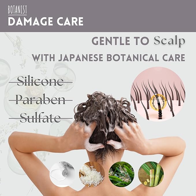 Natural Shampoo and Conditioner Set, Hair Repair Shampoo and Conditioner by Keratin, Collagen, Jojoba& Argan Oil, Moisturizing Shampoo in Japan, Silicone & Sulfate Free 31.7 Fl Oz DAMAGE CARE