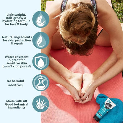All Good Sunscreen - Sport Mineral Sunscreen Lotion, Reef Friendly, SPF 30+ for Face & Body, Water & Sweat Resistant, 2-pack (3 oz)