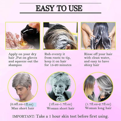 Instant Coffee Hair Dye Shampoo - 3 in 1, Hair Color Shampoo for Women & Men, Long Lasting,Light Brown Shampoo Para Pintar El Cabello, Easy to Apply at Home 500ML