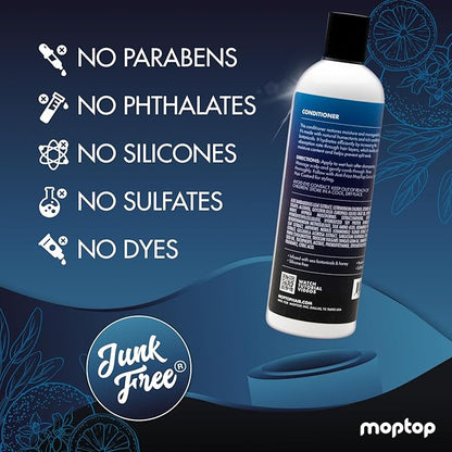MopTop Salon Daily Conditioner – Color Safe Salon Quality Hair Moisturizer to Restore Dry, Damaged Hair & Reduce Frizz, Sulfate & Paraben Free Hair Care for All Hair Types (Lemon Sage, 32oz)