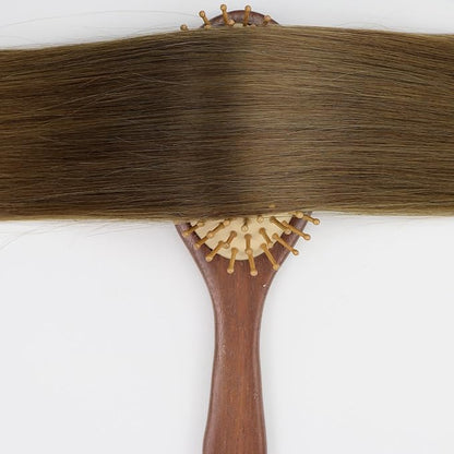 Full Shine Weft Hair Extensions Human Hair Invisible Sew In Human Hair 14 Inch 100G Color Medium Brown Straight Human Hair Bundles Weft Extensions Soft Hair For Women Machine Tied Weft