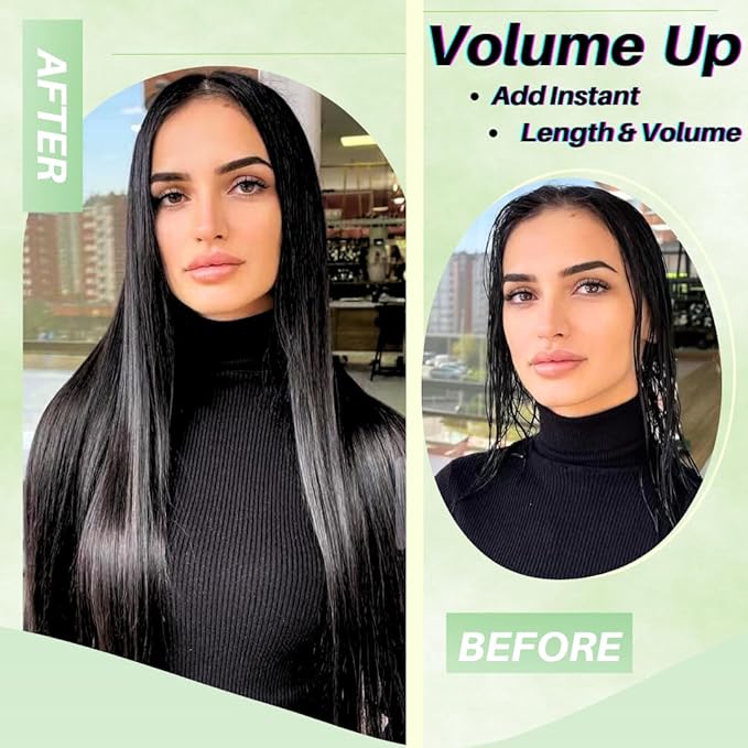 Black Tape in Hair Extensions Human Hair Invisible Silky Soft Hair Extensions Tape in Remy Human Hair 16 Inch 20PCS 30G
