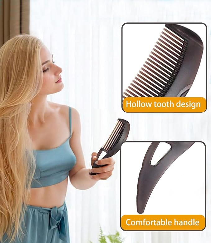Dandruff Comb Fine Tooth Scalp Detox Comb Lice for Women, Men & Kids Stainless Steel Scalp Detoxing, Sweep & Massage Hair Brush Tool for Hair Care (1PC Brown)