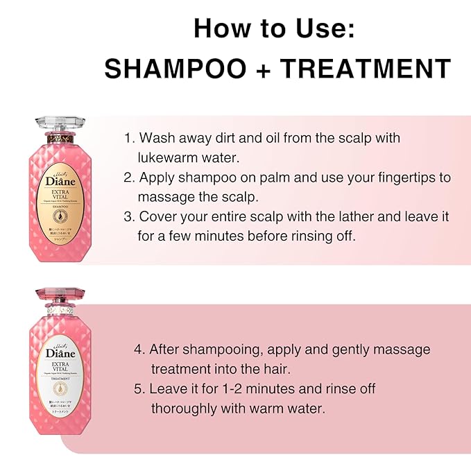 Moist Diane Keratin Hair Treatment for Dry Hair & Damaged Hair Women and Men, Organic Hair Care with Argan Oil & Cherry Blossom Extracts from Japan, Sulfate & Silicone Free, EXTRA VITAL, 15.2 Fl Oz