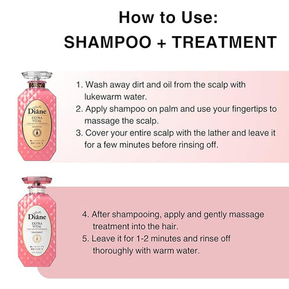 Moist Diane Keratin Hair Treatment for Dry Hair & Damaged Hair Women and Men, Organic Hair Care with Argan Oil & Cherry Blossom Extracts from Japan, Sulfate & Silicone Free, EXTRA VITAL, 15.2 Fl Oz